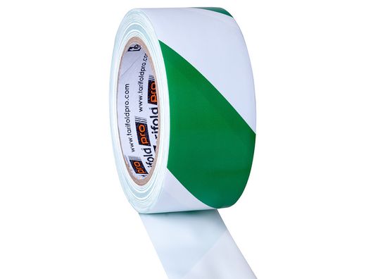 Cinta adhesiva tarifold seguridad para marcaje y señalizacion de suelo 33 mt x 50 mm color blanco/verde