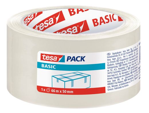 Cinta Adhesiva Tesa Transparente Basic 66 Mt X 50 mm para Embalaje