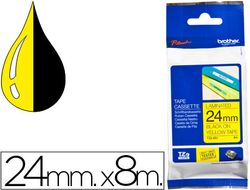 Cinta brother tze-651 amarillo/negro 24mm longitud de 8mts