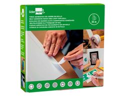 Cinta de cierre adhesiva liderpapel velcro blanco 20mm x 25m