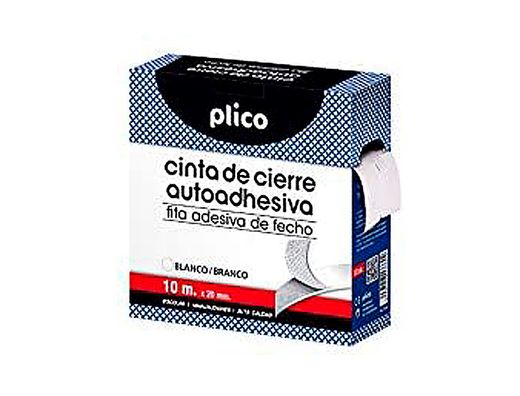 Cinta de cierre adhesiva plico velcro blanco 20mm x 10m