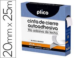 Cinta de cierre adhesiva plico velcro blanco 20mm x 25m