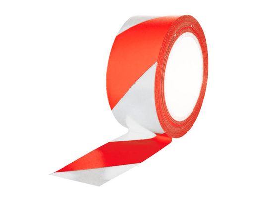 Cinta de señalizacion q-connect no adhesiva rojo y blanco 75 mm x 300 m
