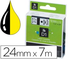 Cinta Dymo 1000 Negro-Amarillo 24 mm X 7 M D1