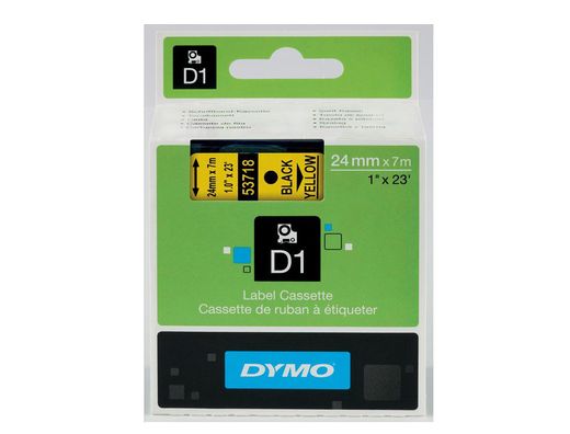Cinta Dymo 1000 Negro-Amarillo 24 mm X 7 M D1