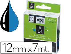 Cinta Dymo D1 12mm x 7 m Negro sobre Azul