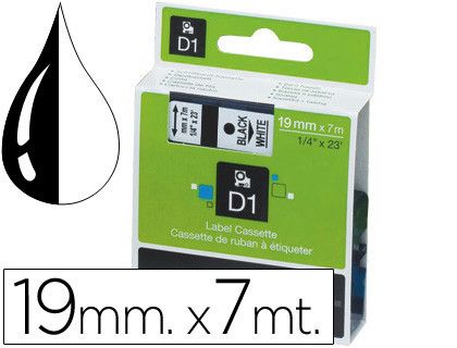 Cinta Dymo D1 19mm x 7 m Negro sobre Blanco