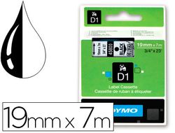 Cinta Dymo D1 19mm x 7 m Negro sobre Transparente