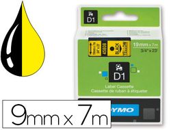 Cinta Dymo D1 9mm x 7 m Negro sobre Amarillo