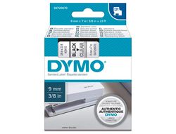 Cinta Dymo D1 9mm x 7 m Negro sobre Transparente
