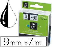 Cinta Dymo D1 9mm x 7 m Negro sobre Transparente