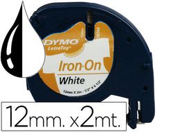 Cinta Dymo Letratag 12mm x 2m para ropa