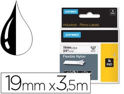 Cinta Dymo RhinoPro Nylon flexible 19mm x 3,5m blanco