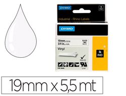 Cinta dymo vinilo blanco 19mm x 5,5mt para etiquetadora rhino