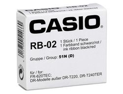 Cinta maquina casio rb-02 grupo 51 nylon negro/rojo para calculadoras fr-620tec / fr-620re / dr-420tec /