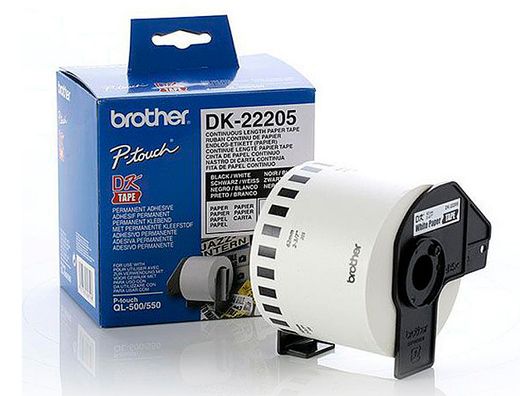 Cinta papel Brother 62mm x 30m negro sobre blanco