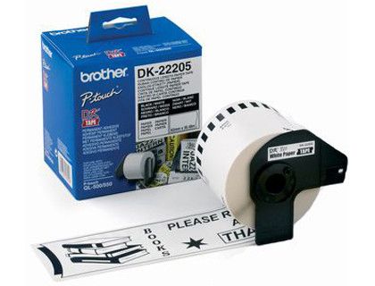 Cinta papel Brother 62mm x 30m negro sobre blanco