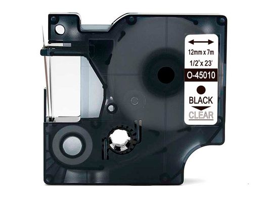 Cinta q-connect 1000 negro-blanco 12mm x 7mt d1