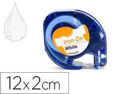 Cinta q-connect 12mm x 2mt negro-blanco para ropa para maquina letratag