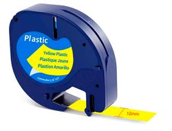 Cinta q-connect 12mm x 4mt negro-hiperamarillo para maquina letratag