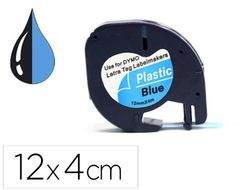 Cinta q-connect 12mm x 4mt negro-ultra azul para maquina letratag