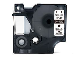 Cinta q-connect mk-221 blanco-negro 9mm longitud 8 mt