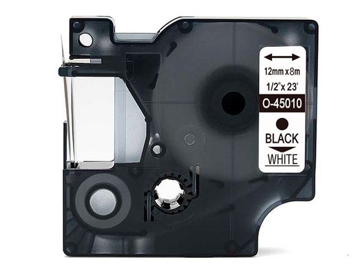 Cinta q-connect mk-221 blanco-negro 9mm longitud 8 mt
