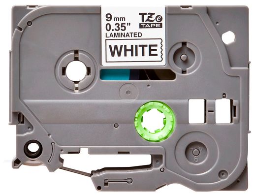 Cinta q-connect tze-221 blanco-negro 9mm longitud 8 mt