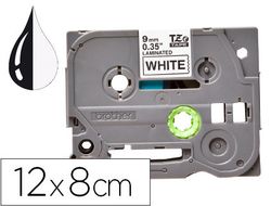 Cinta q-connect tze-231 blanco-negro 12mm longitud 8 mt