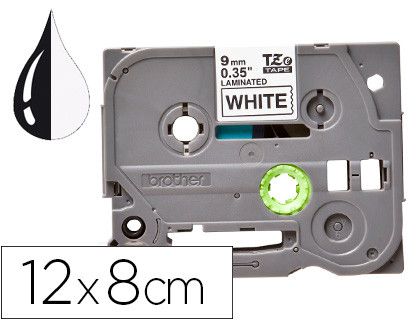Cinta q-connect tze-231 blanco-negro 12mm longitud 8 mt