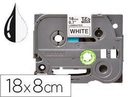Cinta q-connect tze-241 blanco-negro 18mm longitud 8 mt