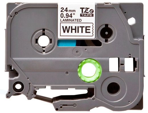 Cinta q-connect tze-251 blanco-negro 24mm longitud 8 mt