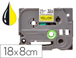 Cinta q-connect tze-641 amarillo-negro 18mm longitud 8 mt
