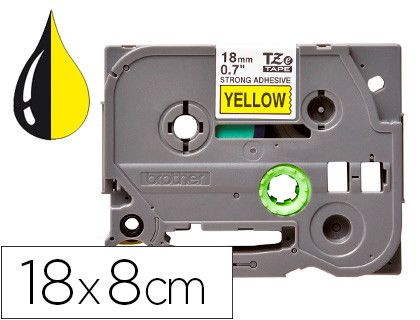 Cinta q-connect tze-641 amarillo-negro 18mm longitud 8 mt