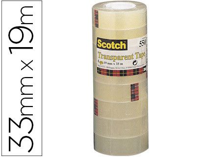 Cinta transparente Scotch 550 19mm x 33m (8 unidades)