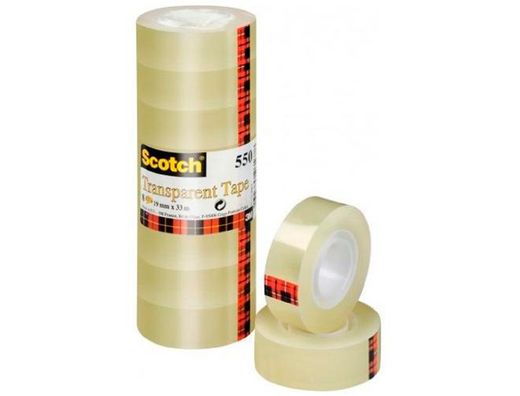 Cinta transparente Scotch 550 19mm x 33m (8 unidades)