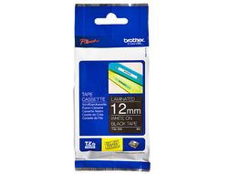 Cinta TZ Brother laminada 12mm x 8m blanco sobre negro