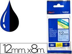 Cinta TZ Brother laminada 12mm x 8m negro sobre azul
