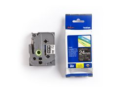 Cinta TZ Brother laminada 24mm x 8m blanco sobre negro