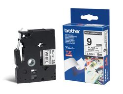 Cinta TZ no laminada 12mm x 8m negro sobre blanco Brother