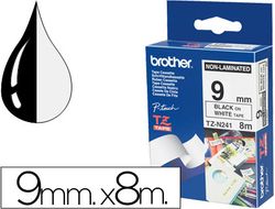 Cinta TZ no laminada 12mm x 8m negro sobre blanco Brother