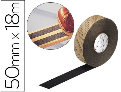 Cintas Antideslizantes Soporte de Vinilo Adhesivo +Abrasivo 18Mx50Mm
