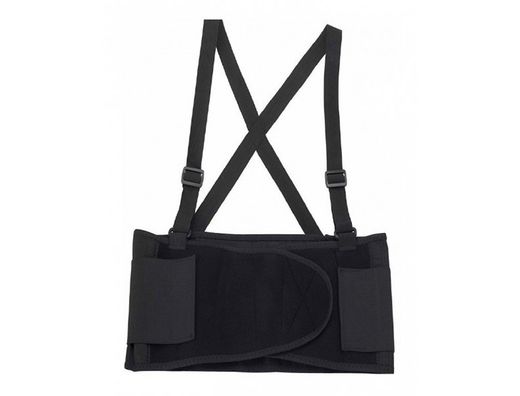 Cinturon antilumbago faru elastico con tirantes talla xl color negro