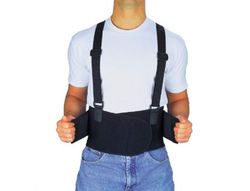 Cinturon antilumbago faru elastico con tirantes talla xl color negro