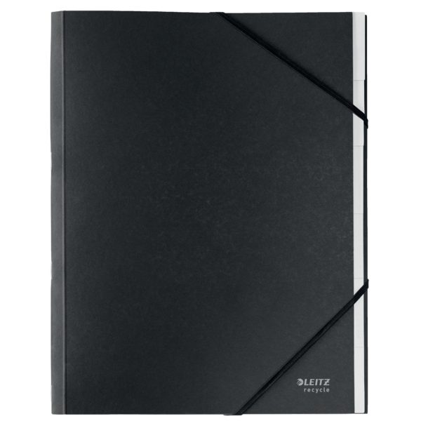 Clasificador de 6 pestañas de cartón Leitz Recycle. 100% reciclable. DIN A4, negro