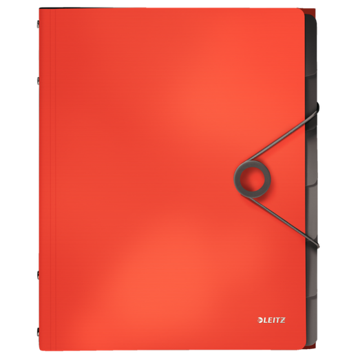 Clasificador Solid. PP. 6 separadores. DIN A4, rojo