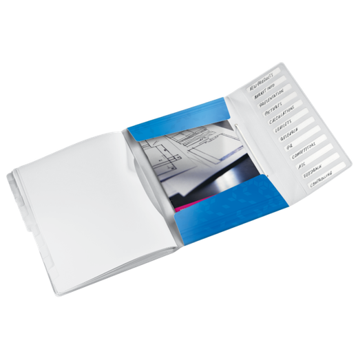 Clasificador WOW. PP. 12 separadores. DIN A4, azul