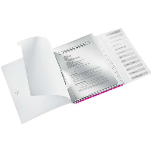Clasificador WOW. PP. 12 separadores. DIN A4, fucsia
