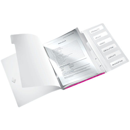 Clasificador WOW. PP. 6 separadores. DIN A4, fucsia