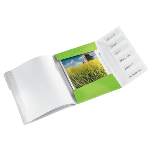 Clasificador WOW. PP. 6 separadores. DIN A4, verde